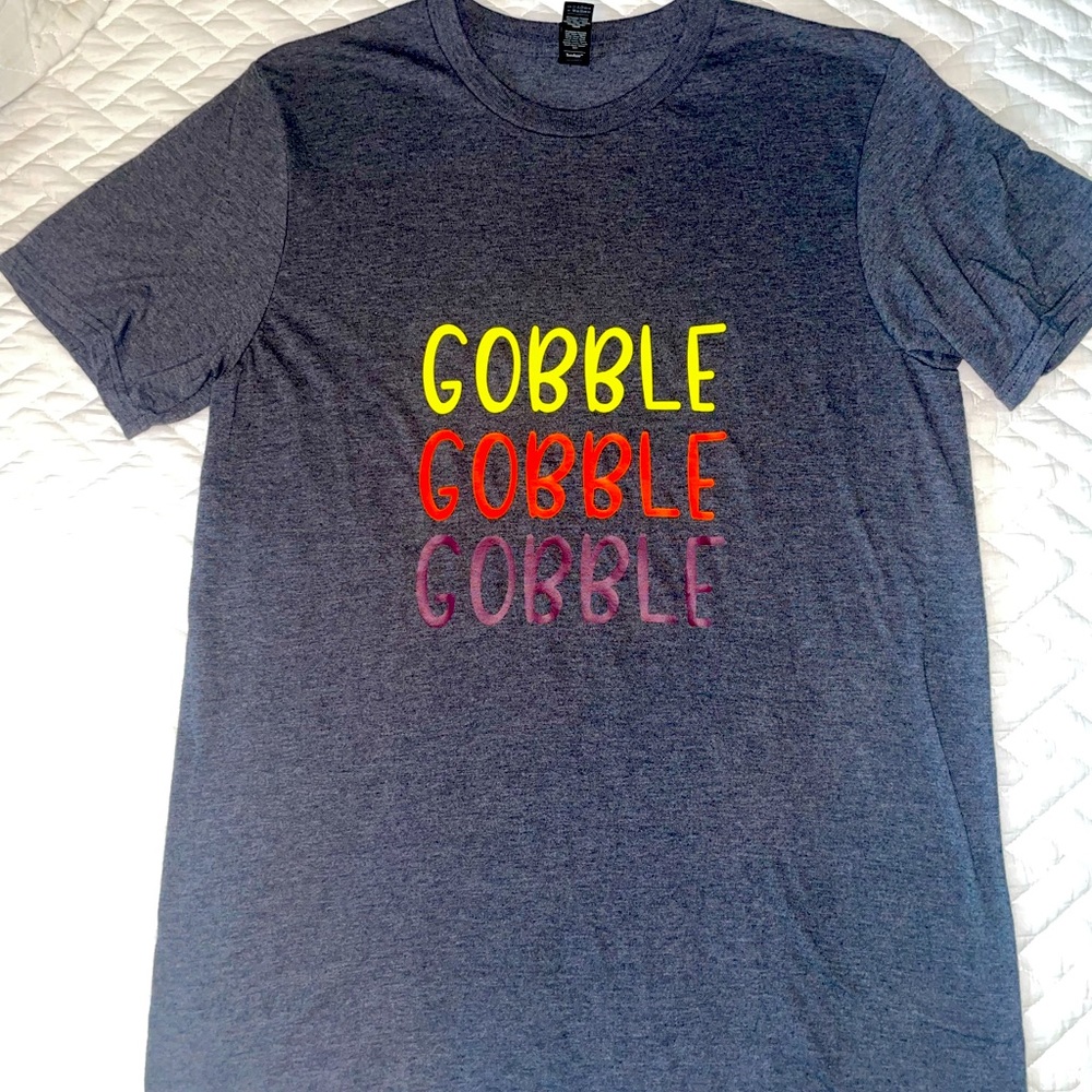 Dark Heathered grey “Gobble Gobble Gobble” Thanksgiving t-shirt